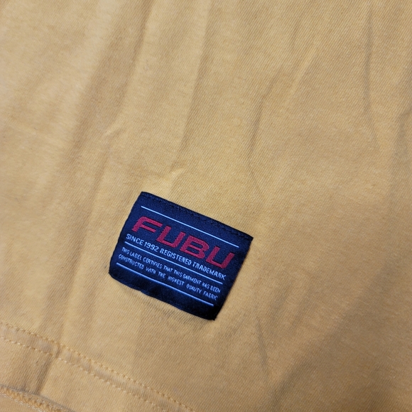 FUBU 90s vintage logo yellow tee shirt size XL - Picture 4 of 6
